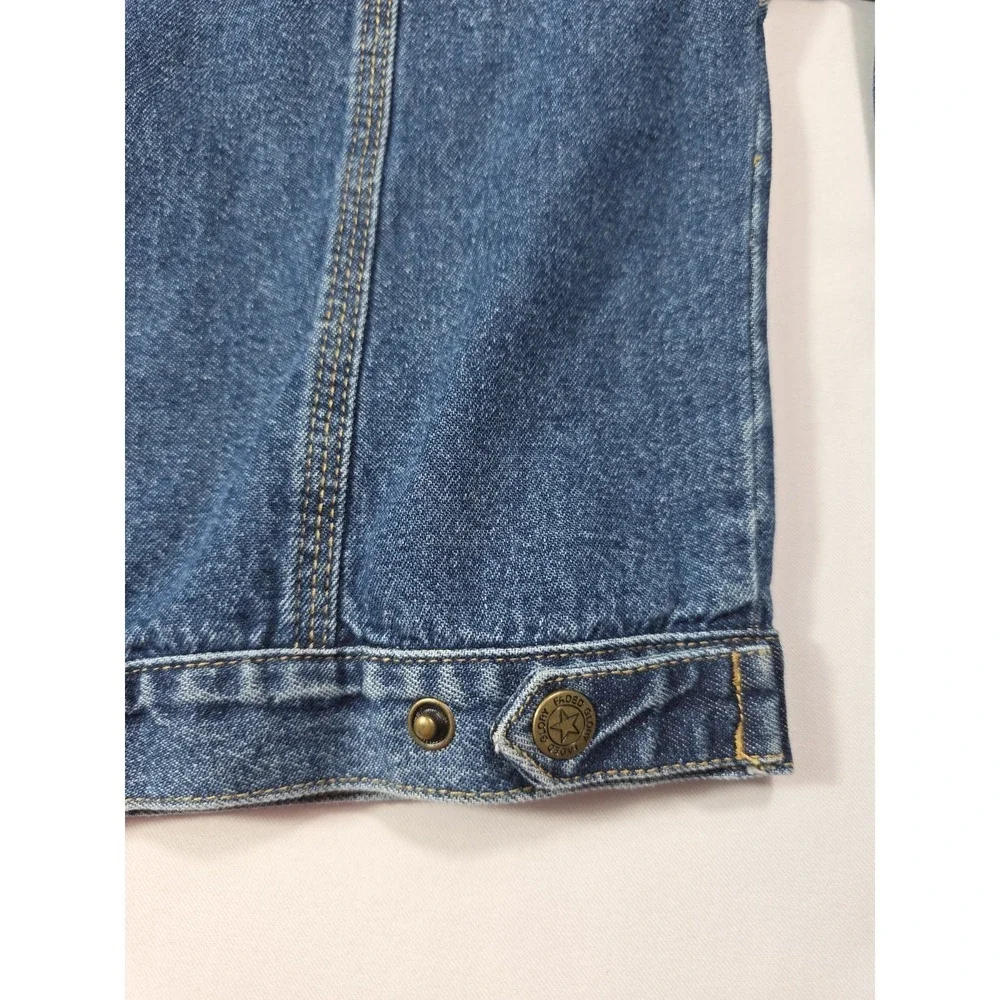 Vintage Y2K Faded Glory Denim Jacket Girls 4T Blue Jean Trucker Coat
